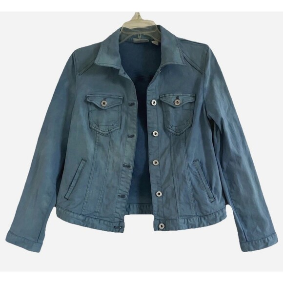 Chico's Jackets & Blazers - CHICO’S sz S / sz 0 Pigment Blue Cotton Stretch Classic Denim Jeans Jacket